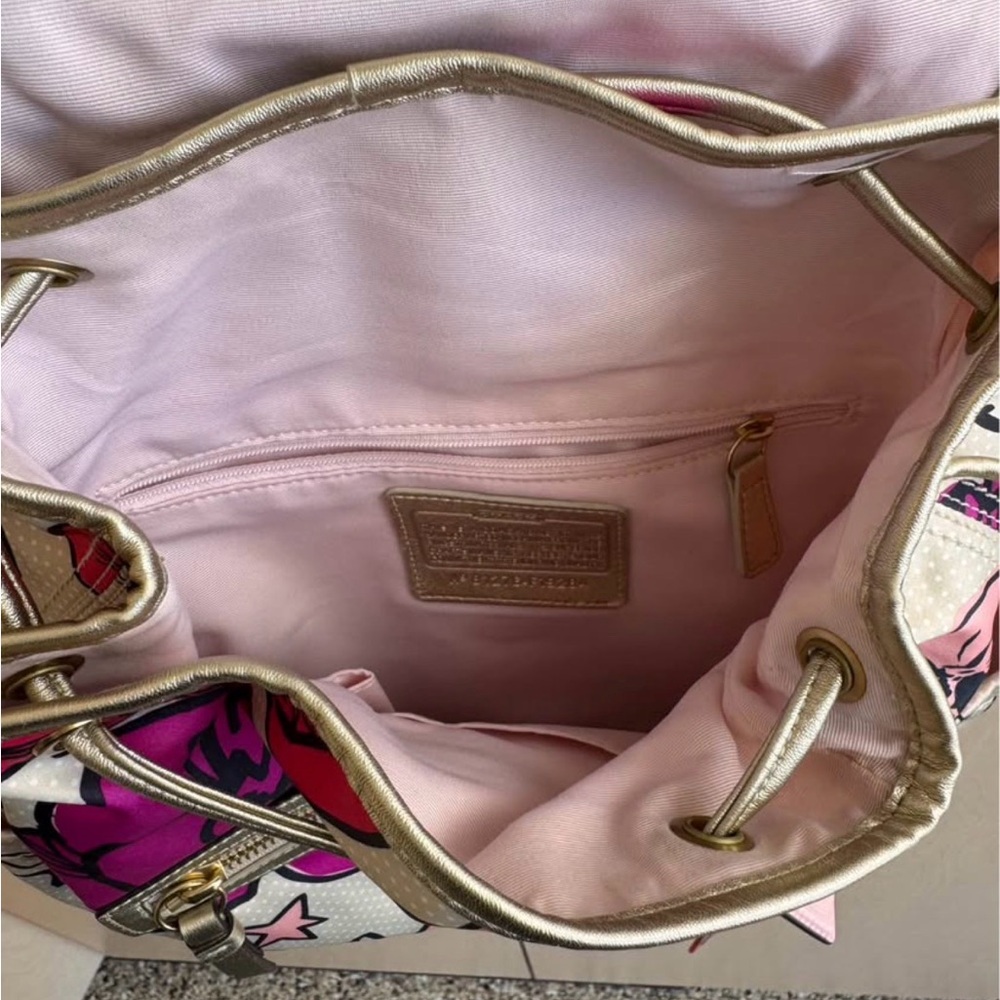 Michael Kors Cream Mini Backpack with Pink Floral Print - Picture 4 of 4
